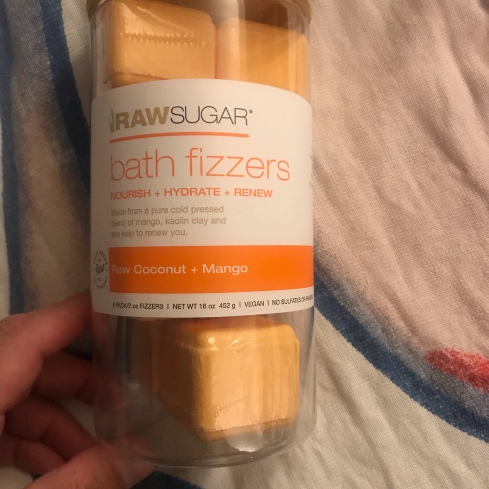 Raw Sugar Bath Frizzers 8 Cubes New